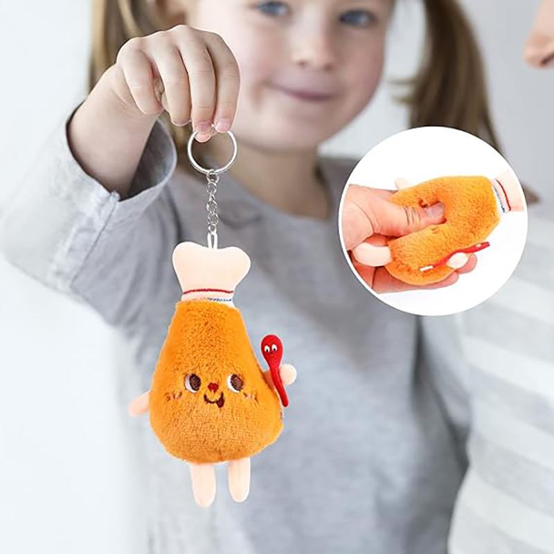 Burger Chicken Leg French Fries Plush Toy Clip Cute Plush Pendant
