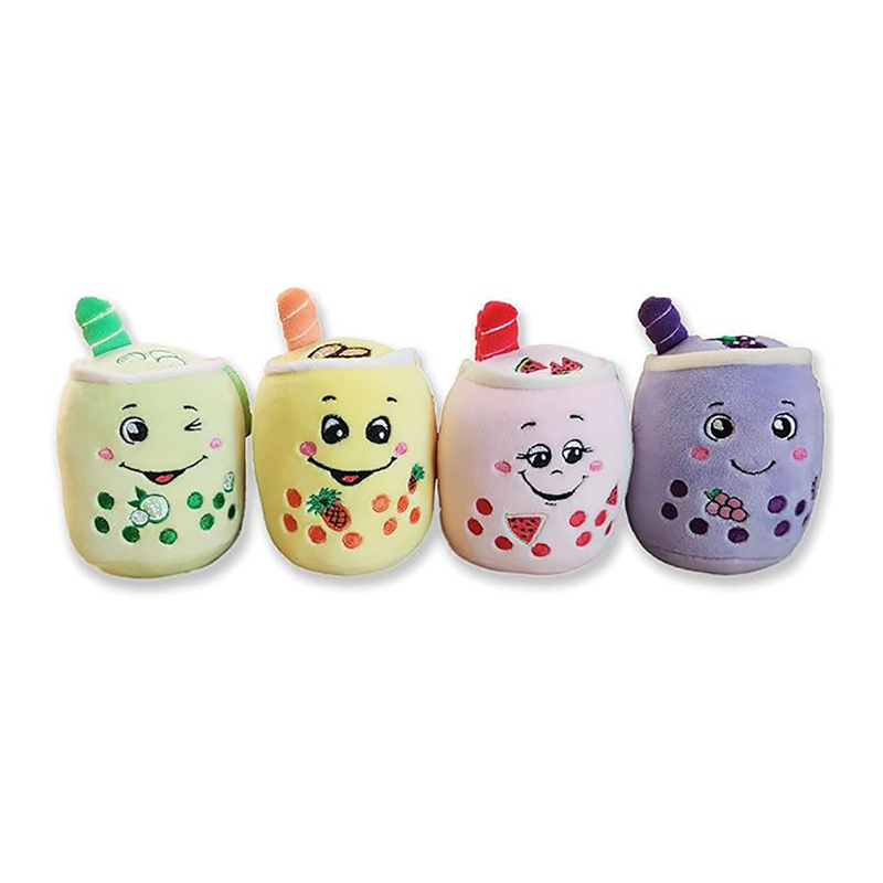 Soft Cute Bubble Tea Keychain Stuffed Boba Milk Tea Backpack Pendant with Keychain, 5.5 inches