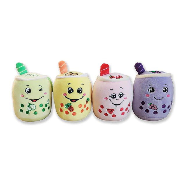 Soft Cute Bubble Tea Keychain Stuffed Boba Milk Tea Backpack Pendant with Keychain, 5.5 inches