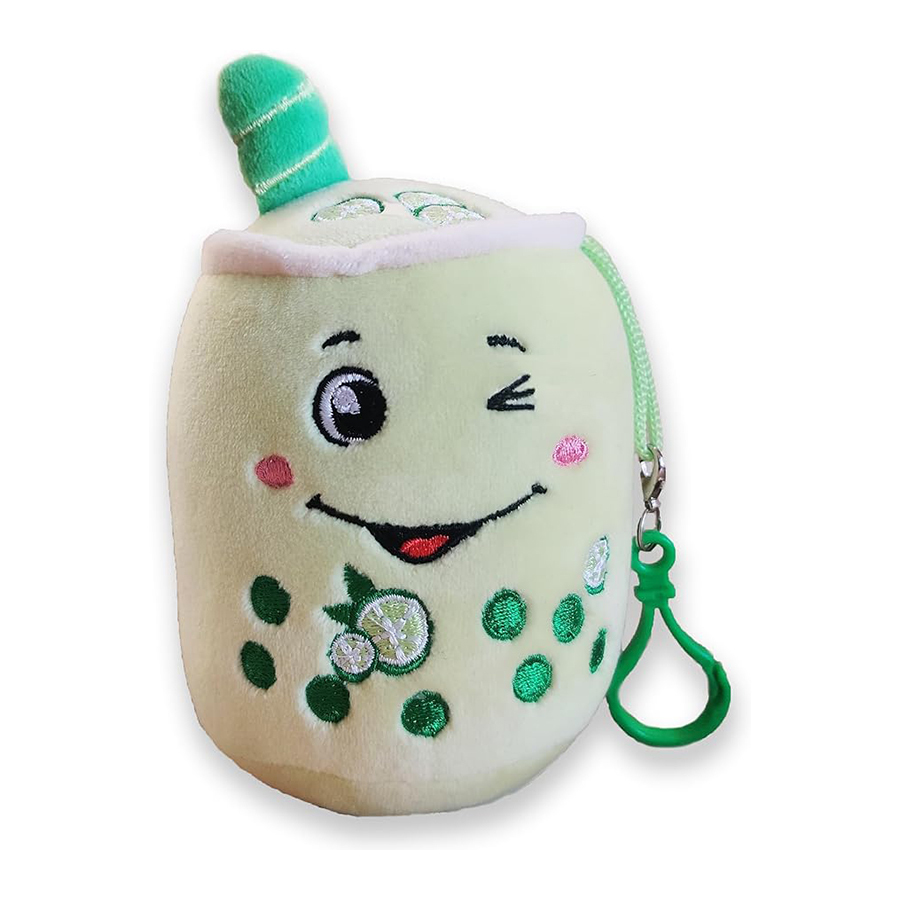 Soft Cute Bubble Tea Keychain Stuffed Boba Milk Tea Backpack Pendant with Keychain, 5.5 inches