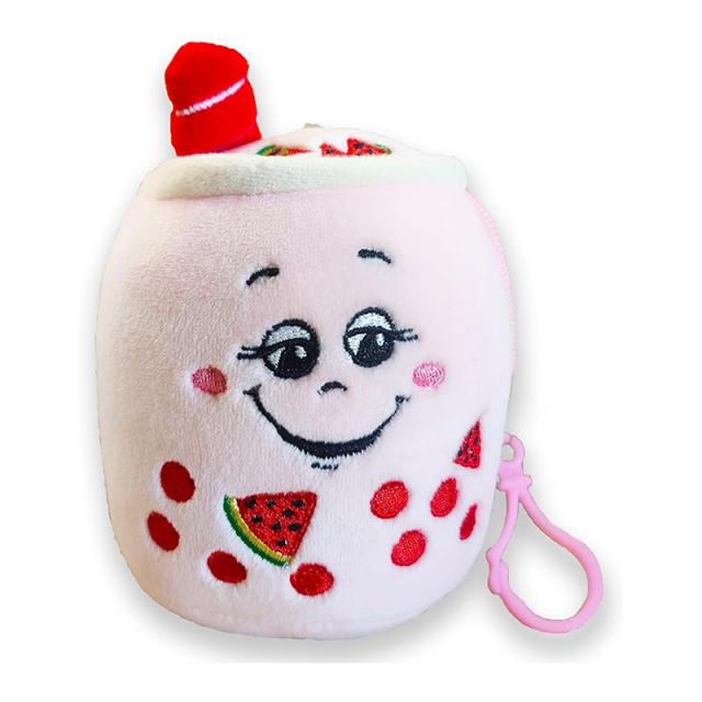 Soft Cute Bubble Tea Keychain Stuffed Boba Milk Tea Backpack Pendant with Keychain, 5.5 inches