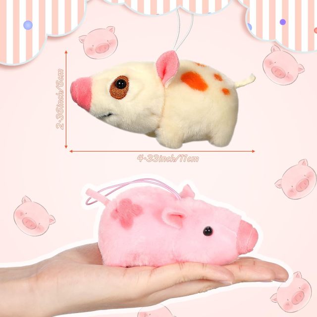 4 Inch Cute Pig Plush Animal Toys Mini Plush Ornament Stuffed Doll Keychain