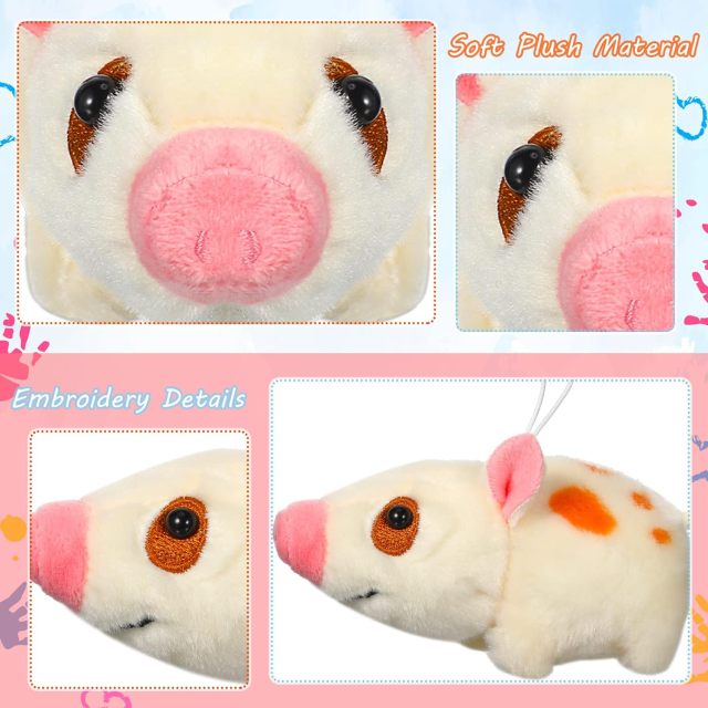 4 Inch Cute Pig Plush Animal Toys Mini Plush Ornament Stuffed Doll Keychain