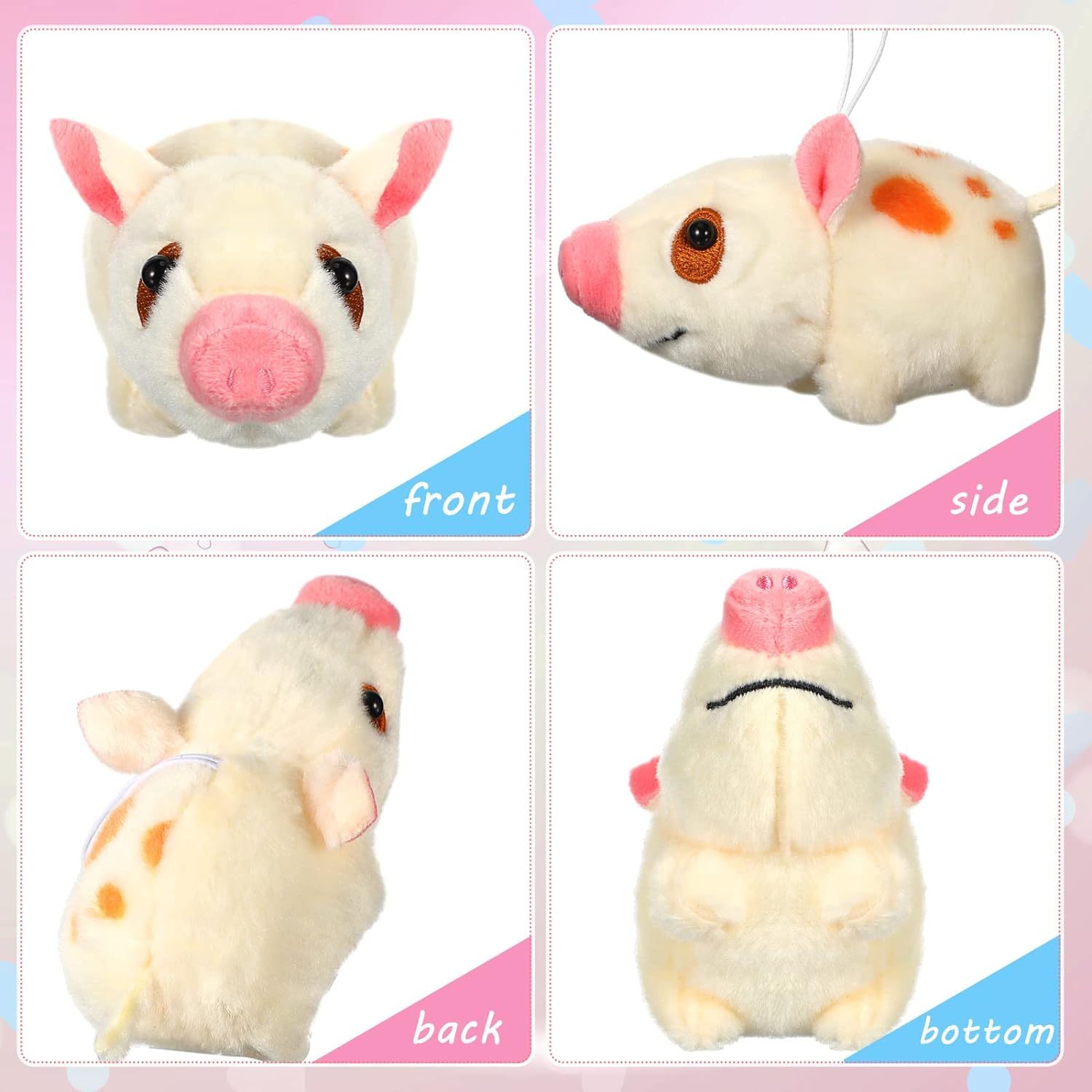 4 Inch Cute Pig Plush Animal Toys Mini Plush Ornament Stuffed Doll Keychain
