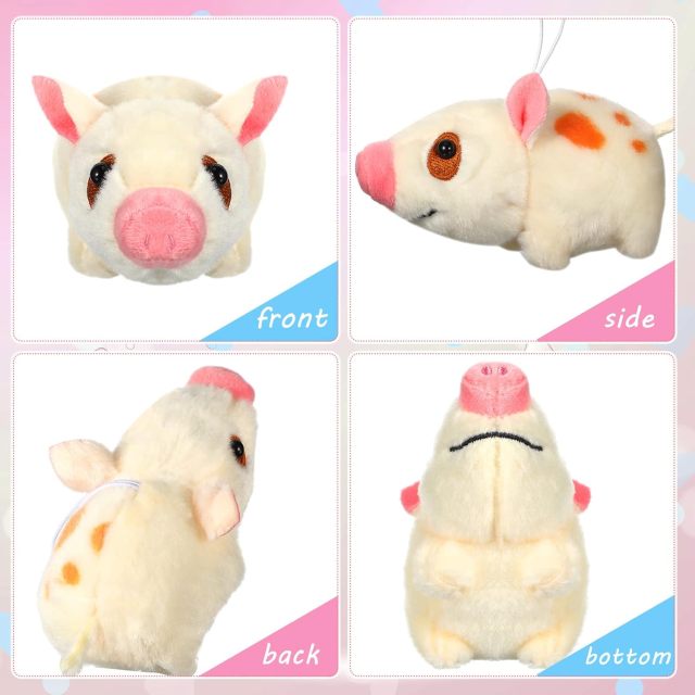 4 Inch Cute Pig Plush Animal Toys Mini Plush Ornament Stuffed Doll Keychain