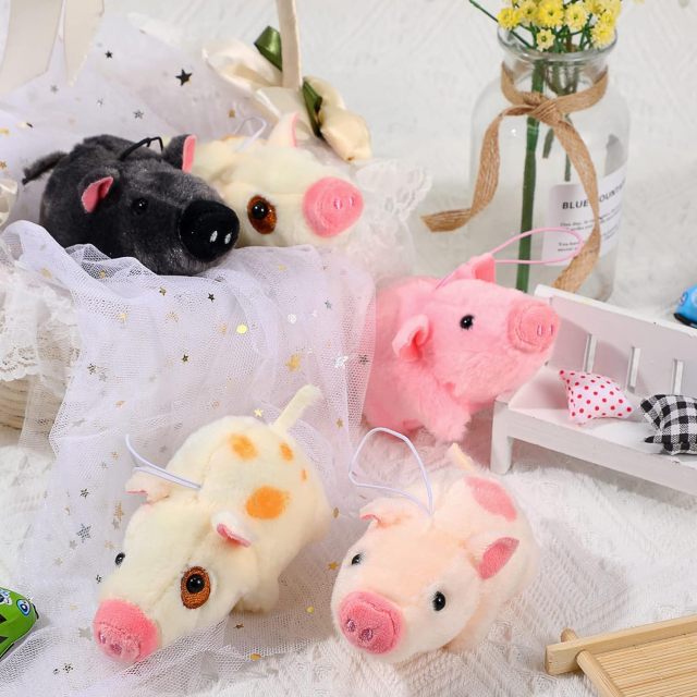 4 Inch Cute Pig Plush Animal Toys Mini Plush Ornament Stuffed Doll Keychain