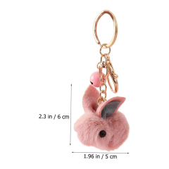 Cute Rabbit Plush Keychain Animals Keyring Charm Car Key Chain