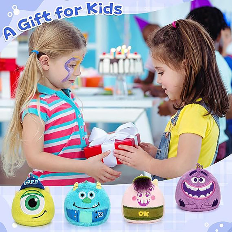 4PCS Monsters Keychain Cartoon Plush Pendant for Backpack School Bag Key Gift