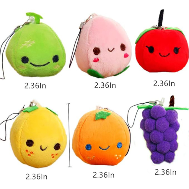 Cute Soft Stylish Fruits Stuffed Animal Plush Keychain Pendant
