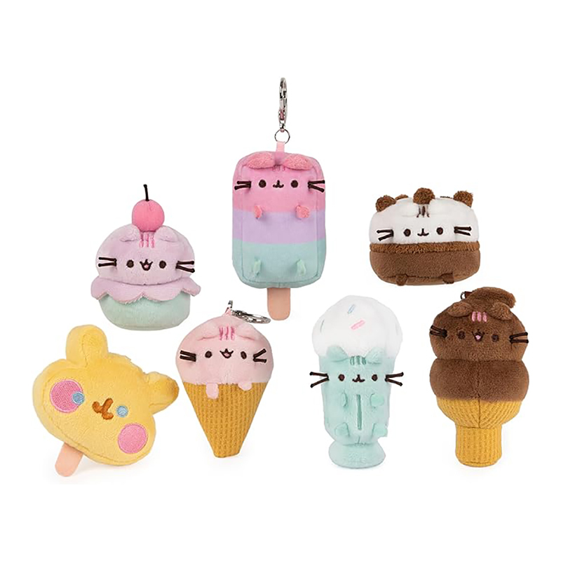 3" Adorable Multicolor Quality Ice Cream Plush Keychain Pendant