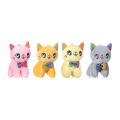 4 Inch Mini Plush Cat Ornaments Stuffed Doll Keychain Handbag Pendant