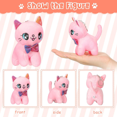 4 Inch Mini Plush Cat Ornaments Stuffed Doll Keychain Handbag Pendant