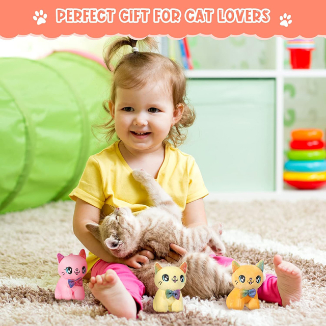 4 Inch Mini Plush Cat Ornaments Stuffed Doll Keychain Handbag Pendant