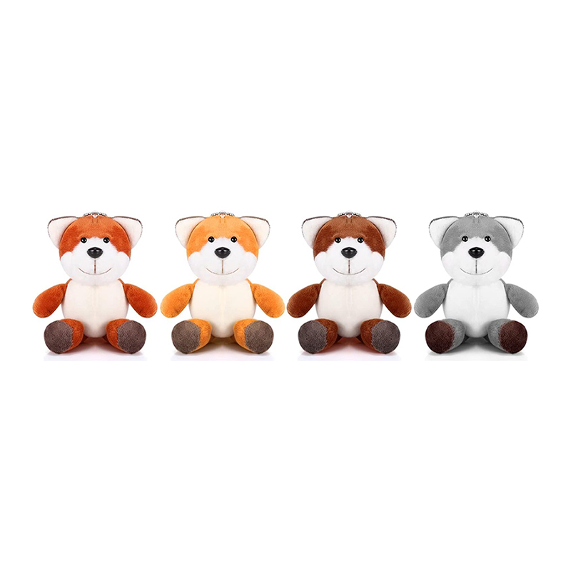 Cute Stuffed Animal Toy 4 Inch Mini Plush Fox Stuffed Keychain Handbag Pendant