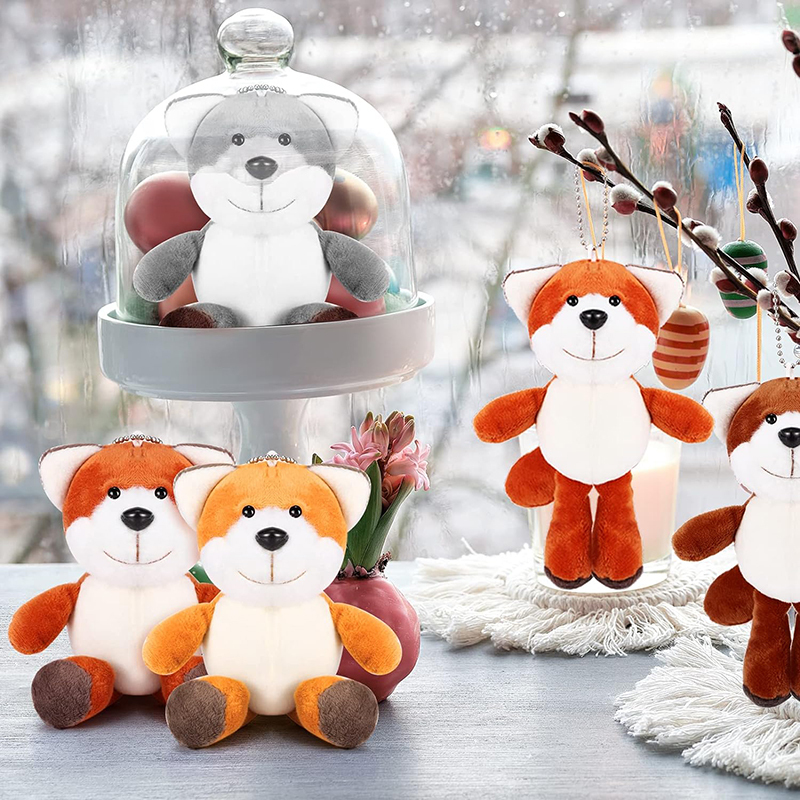 Cute Stuffed Animal Toy 4 Inch Mini Plush Fox Stuffed Keychain Handbag Pendant