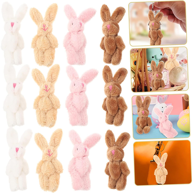Bunny Plush Keychain Soft Toys Kids Stuffed Rabbit Mascot Pendant