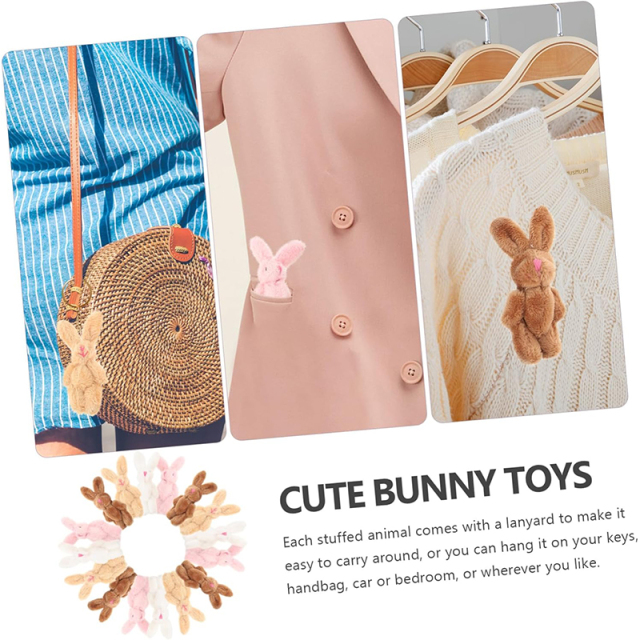 Bunny Plush Keychain Soft Toys Kids Stuffed Rabbit Mascot Pendant