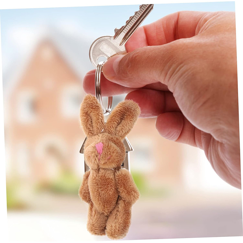 Bunny Plush Keychain Soft Toys Kids Stuffed Rabbit Mascot Pendant