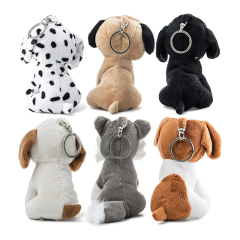6 Small Dog Stuffed Animals with Keychains 5-Inch Cozy Cute Puppy Toys