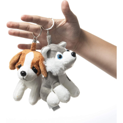 6 Small Dog Stuffed Animals with Keychains 5-Inch Cozy Cute Puppy Toys