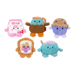 5-Pack Blueberry Muffin Coffee Toast Rainbow Jam Cereal Strawberry Milk Plush Keychain Pendant