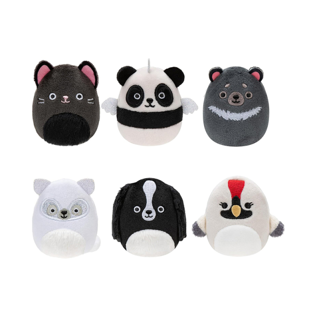 6Pcs Soft Stuffed Animal Toys Portable Cute Plush Keychain Pendant