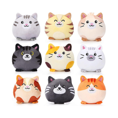 9 Pcs Mini Cat Dog Stuffed Animals Keychain 3.15 Inch Soft Decompress Kitten Puppy Plush Toys Pendant