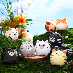 9 Pcs Mini Cat Dog Stuffed Animals Keychain 3.15 Inch Soft Decompress Kitten Puppy Plush Toys Pendant