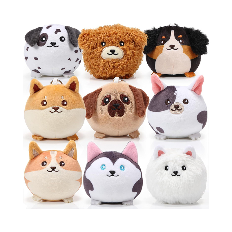 9 Pcs Mini Stuffed Keychains 3.15 Inch Small Plush Bulk Ornaments for Kids Birthday Party