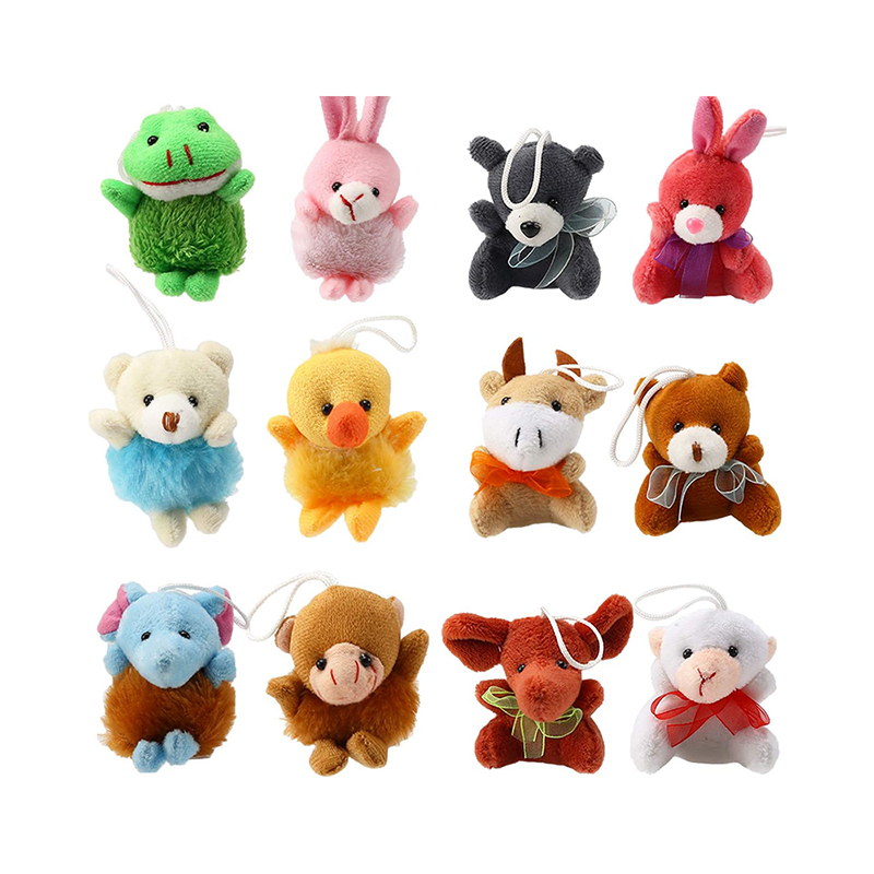 Mini Plush Animal Toy Set Cute Small Animals Plush Keychain Decoration
