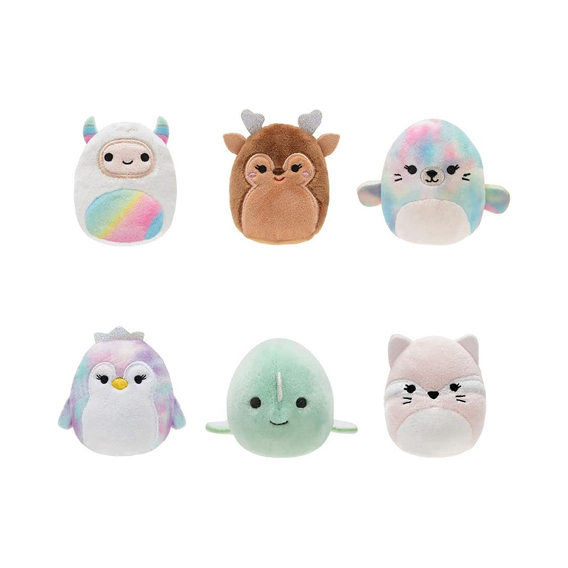 2-Inch Soft Adorable Stylish Stuffed Animals Toys Multicolor Plush Keychain