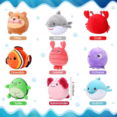 9 Pcs Mini Plush Sealife 3.15 Inch Cute Stuffed Ocean Animals Plush Keychain Pendant