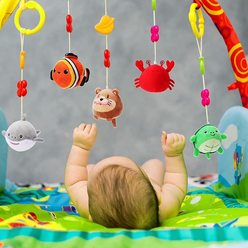 9 Pcs Mini Plush Sealife 3.15 Inch Cute Stuffed Ocean Animals Plush Keychain Pendant