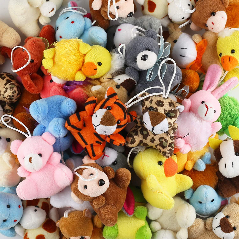 Mini Plush Animal Toy Set Cute Small Animals Plush Keychain Decoration