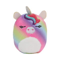 2” Rainbow Color Stuffed Animals Cute Plush Keychain Pendant