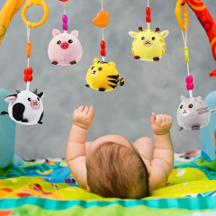 9 Pcs Mini Plush Farm Stuffed Animals Colorful Jungle Animals Plush Keychain Pendant