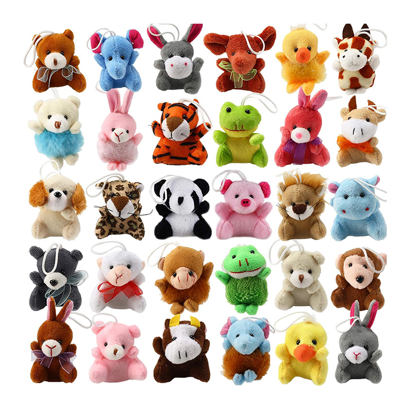 Mini Plush Animal Toy Set Cute Small Animals Plush Keychain Decoration