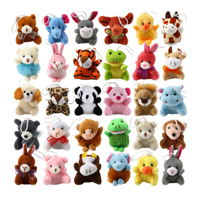 Mini Plush Animal Toy Set Cute Small Animals Plush Keychain Decoration