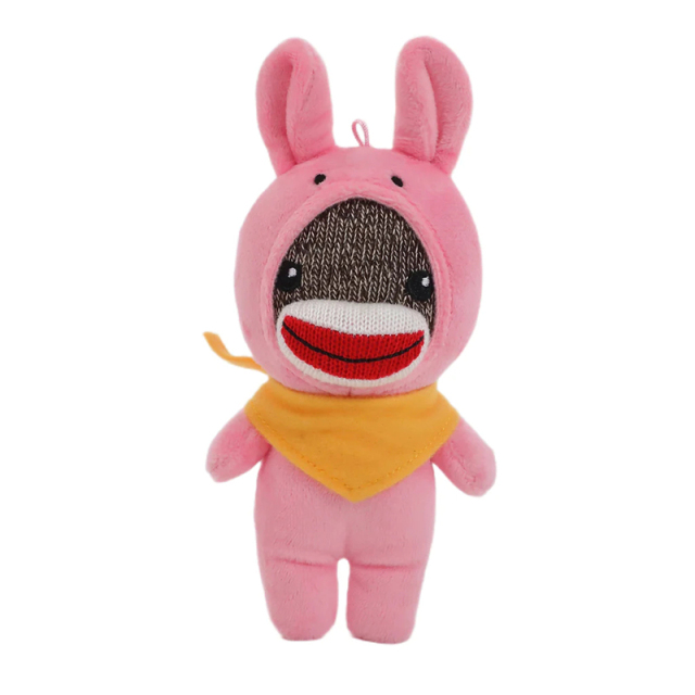 6" Easter Sock Monkey Plush Toy with Banana Chick Lamb Bunny Cover