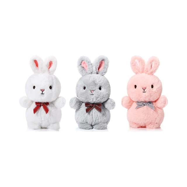 9 Inch Easter Bunny Rabbit Plush Toys Fluffy Bunny Plush Animals Cute Bunnies with Bow Tie