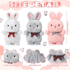 9 Inch Easter Bunny Rabbit Plush Toys Fluffy Bunny Plush Animals Cute Bunnies with Bow Tie