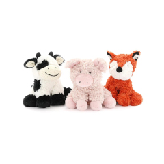Sitting Stuffed Animal Set Fox Cow Pig Plush Toys