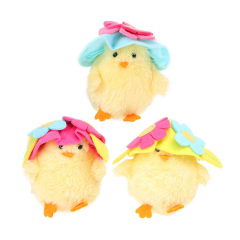 3pcs Plush Chicken Decors Easter Doll Ornaments Stuffed Animal Toys