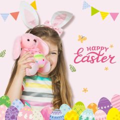 2 Pcs Easter Bunny Rabbit Stuffed Animal Hold Easter Egg 10" Easter Plush Toy Gift