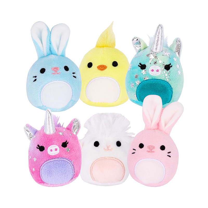 Easter Stuffed Animals Set of 6 Plush Easter Toys Chick, Bunny, Unicorn, and Lamb