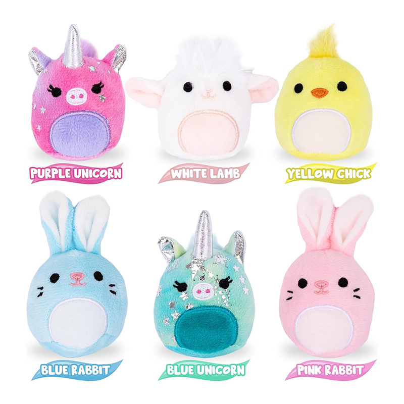 Easter Stuffed Animals Set of 6 Plush Easter Toys Chick, Bunny, Unicorn, and Lamb