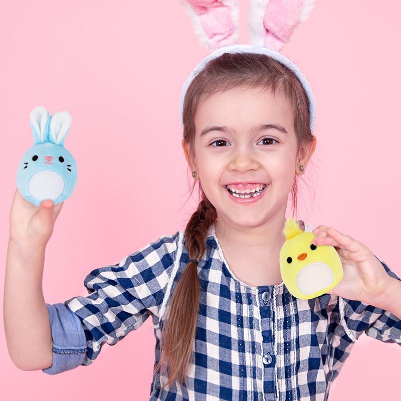 Easter Stuffed Animals Set of 6 Plush Easter Toys Chick, Bunny, Unicorn, and Lamb