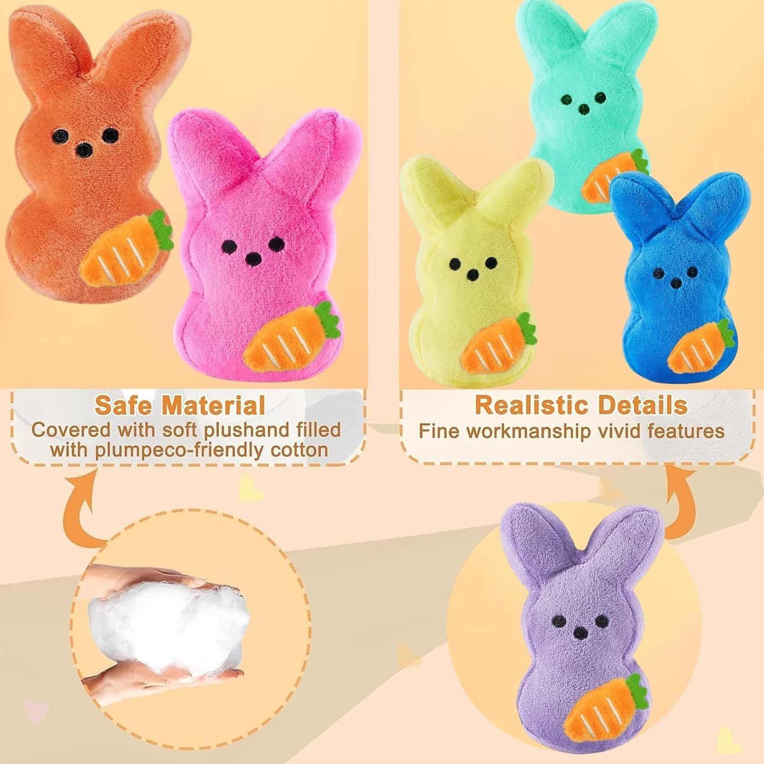 Adorable Easter Bunny Plush Rabbit with Carrot Stuffed Animals