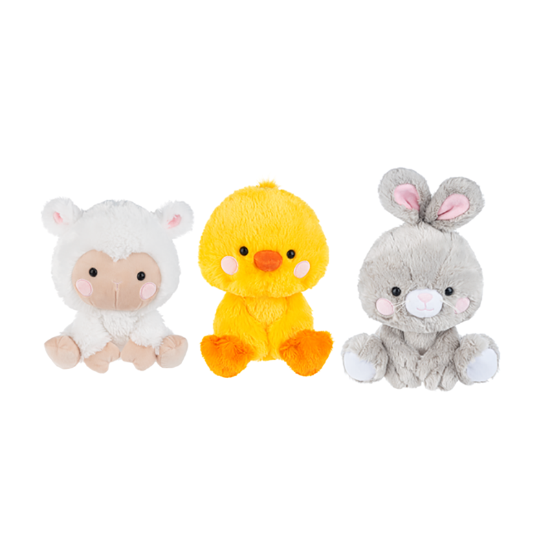 3-Piece Easter Plush Toys Set Bunny, Chick, and Lamb Stuffed Animals