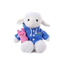 12" Easter Stuffed Animal with Bunny Carrot Soft Lovely Sitting Plush Toy with Raincoat